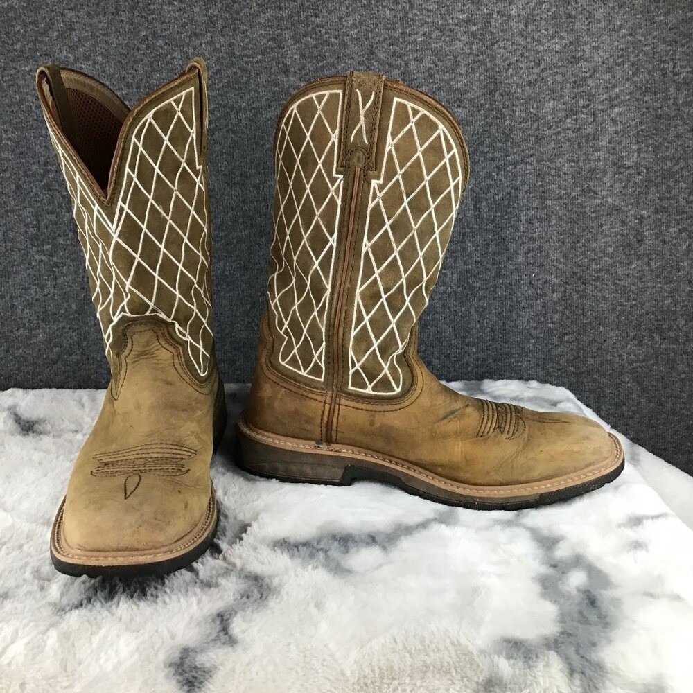 Twisted X Distressed Brown Western Work‎ Cowboy Boots Soft Toe Size 9B